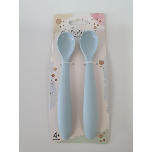 Wild Indiana Silicone Baby Spoon Set, Blue, Kitchen to Table, Yamba