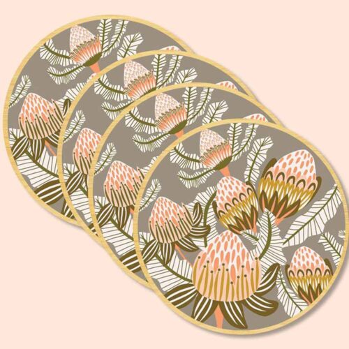 Kirsten Katz Wooden Coasters, Banksia, Kitchen to Table Yamba