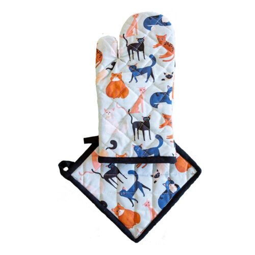 Allgifts, Oven Glove Set, Colourful Cats, Kitchen to Table, Yamba